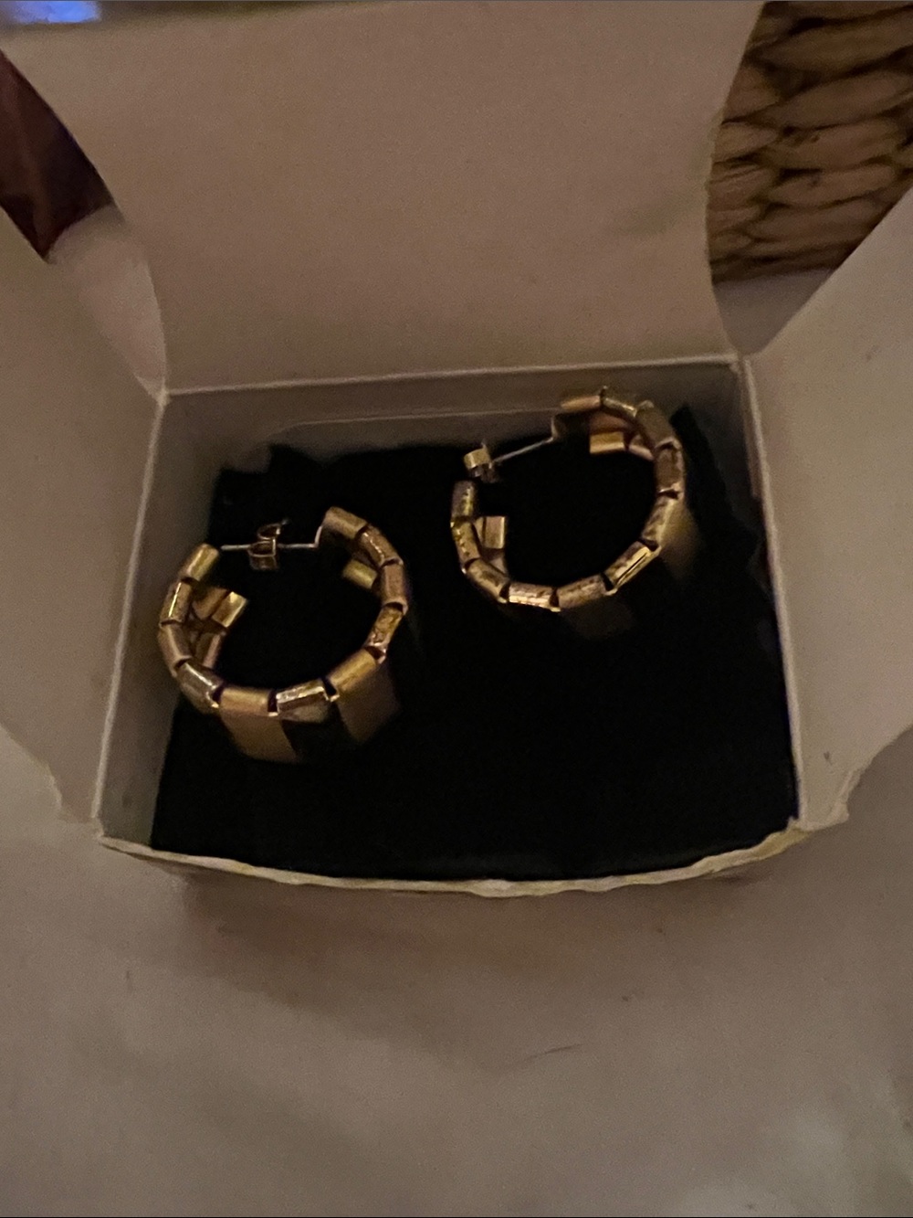 Avon goldstone pierced hoops